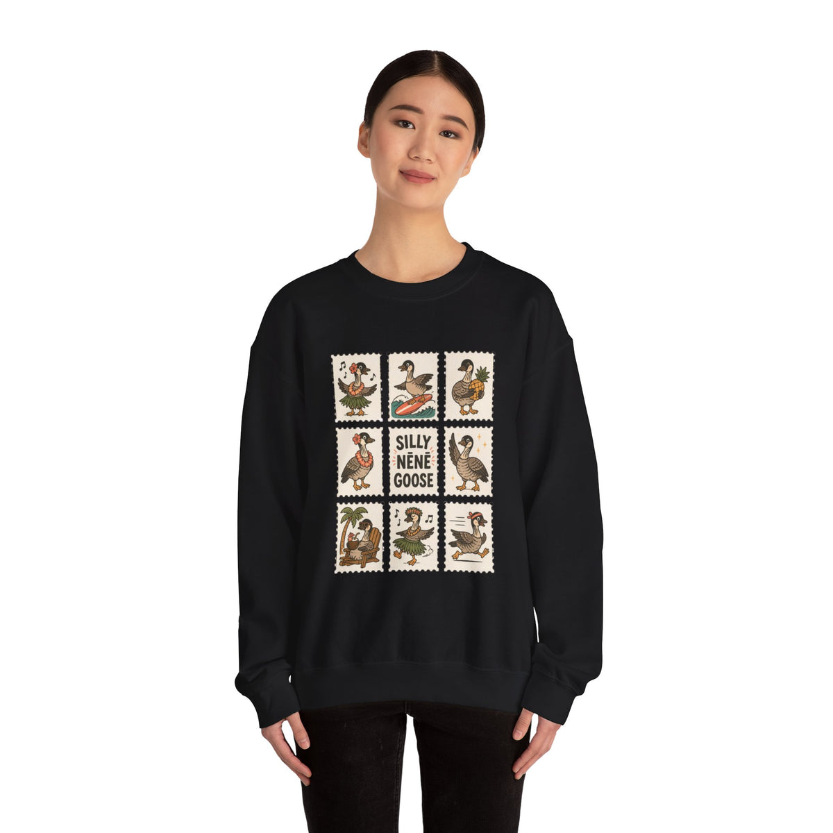 Silly Nēnē Goose Stamp Crewneck – Vintage Hawaiian
