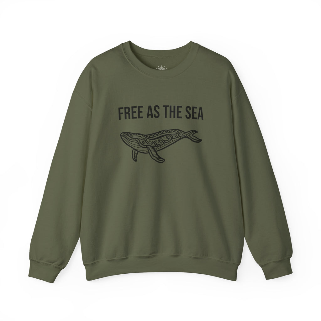 Free As The Sea Whale Sweatshirt – Tribal Ocean Design