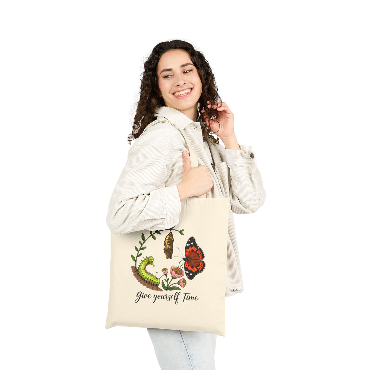 “Give Yourself Time” Kamehameha Butterfly Canvas Tote