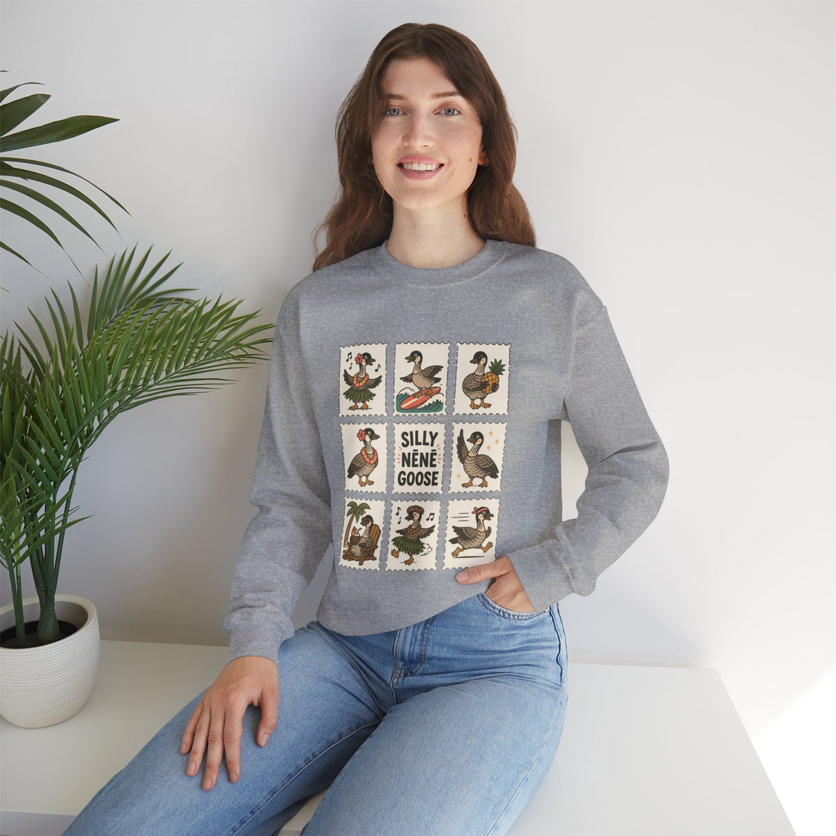 Silly Nēnē Goose Stamp Crewneck – Vintage Hawaiian