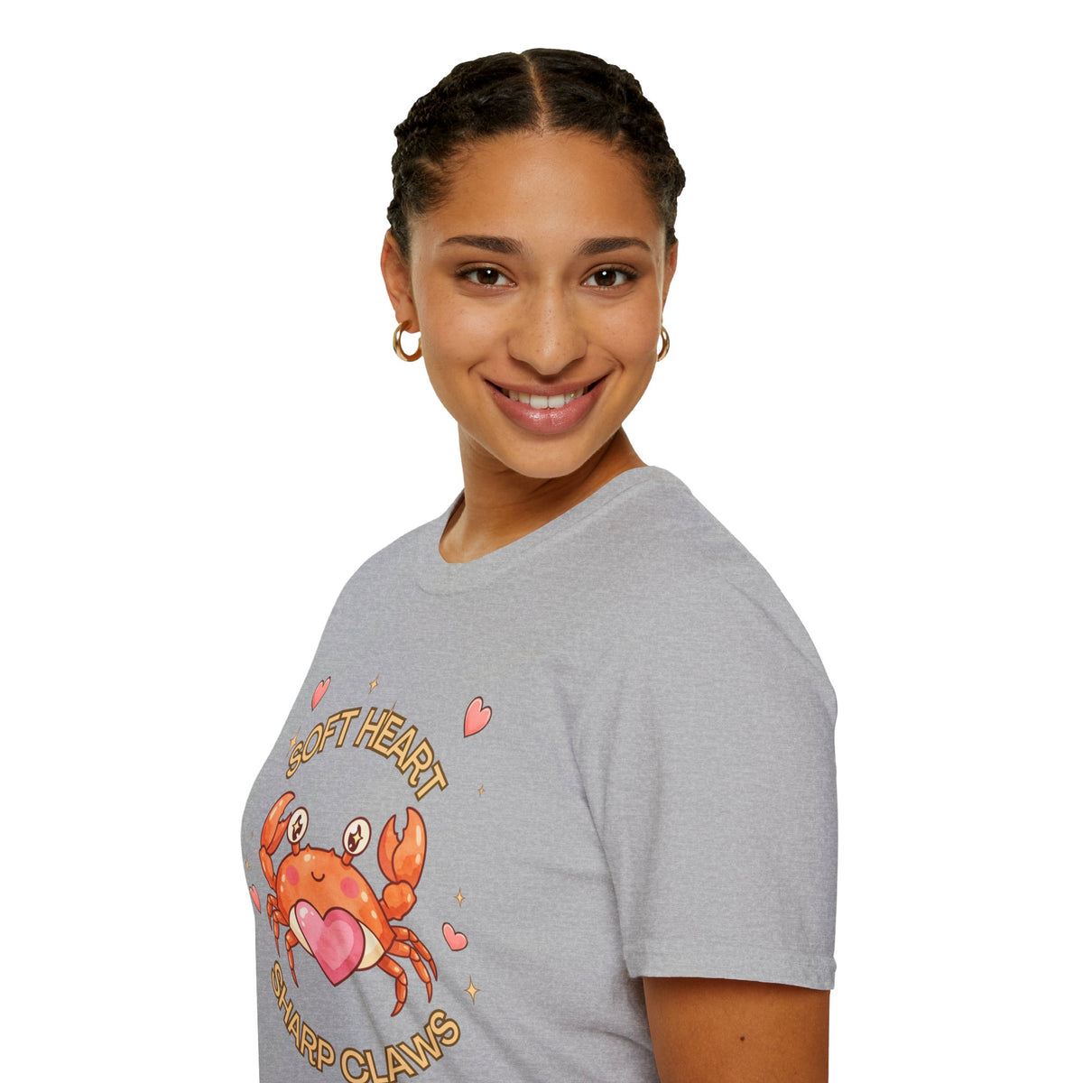 Soft Heart Sharp Claws Cute Crab T-Shirt, Ocean Graphic