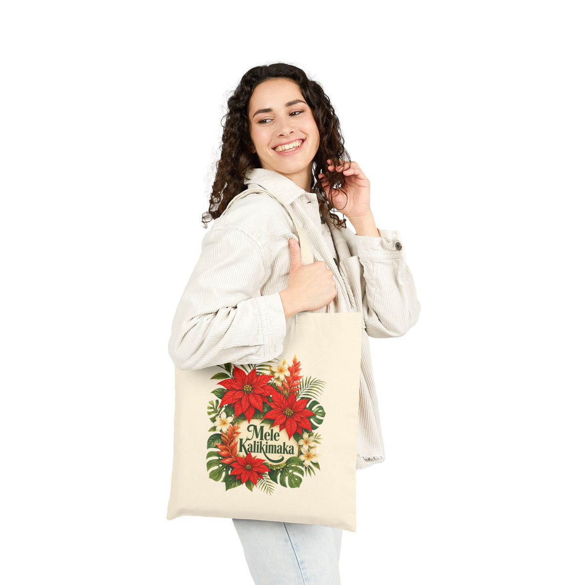 Mele Kalikimaka Floral Tote Bag