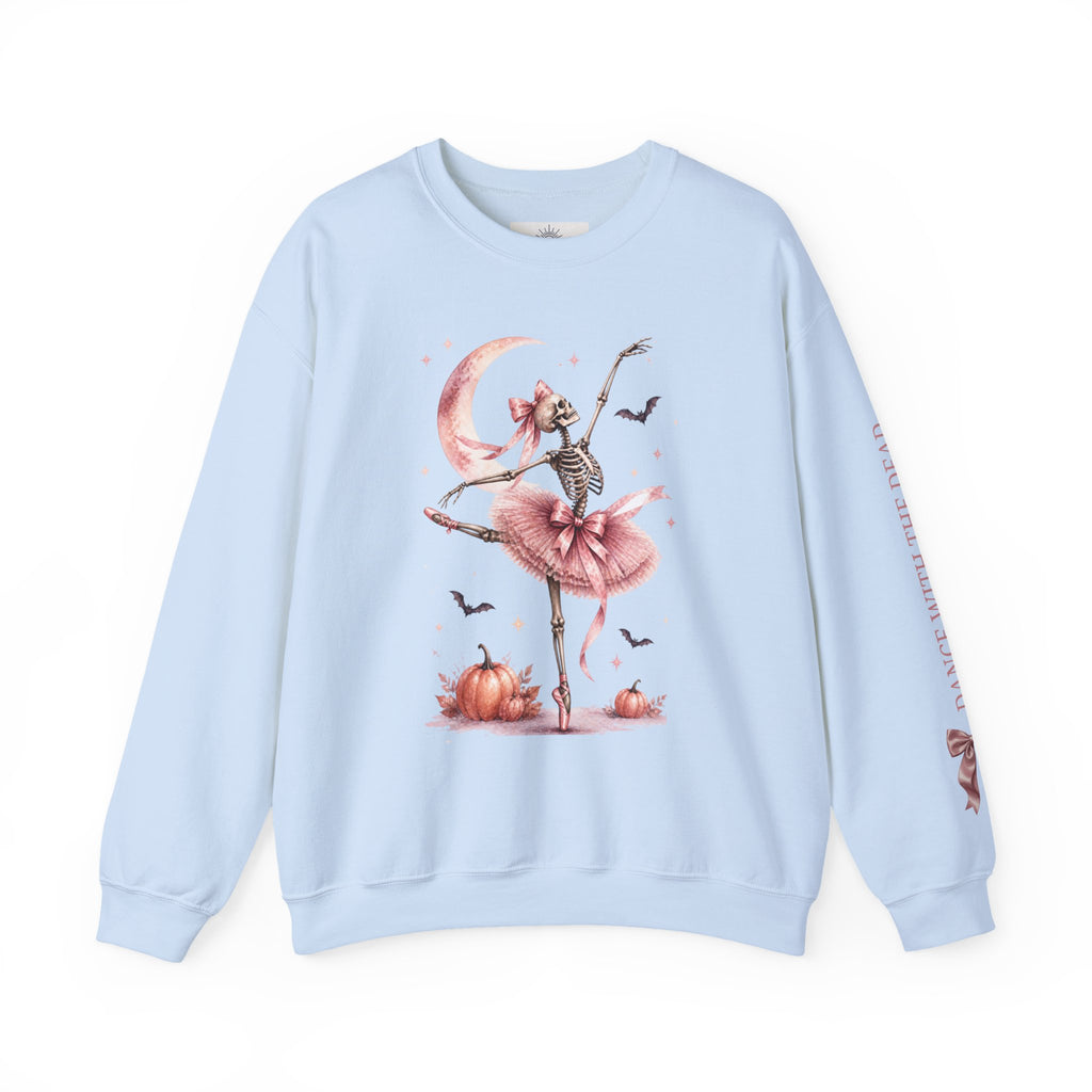 Skeleton Ballerina Ballet Dancer Sweatshirt | Halloween Pumpkin Moon