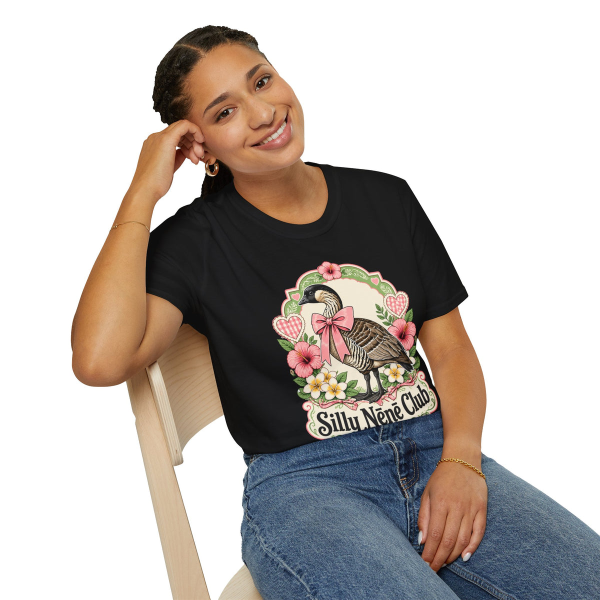 Silly Nēnē Club T-Shirt — Retro Hawaiian Goose Floral