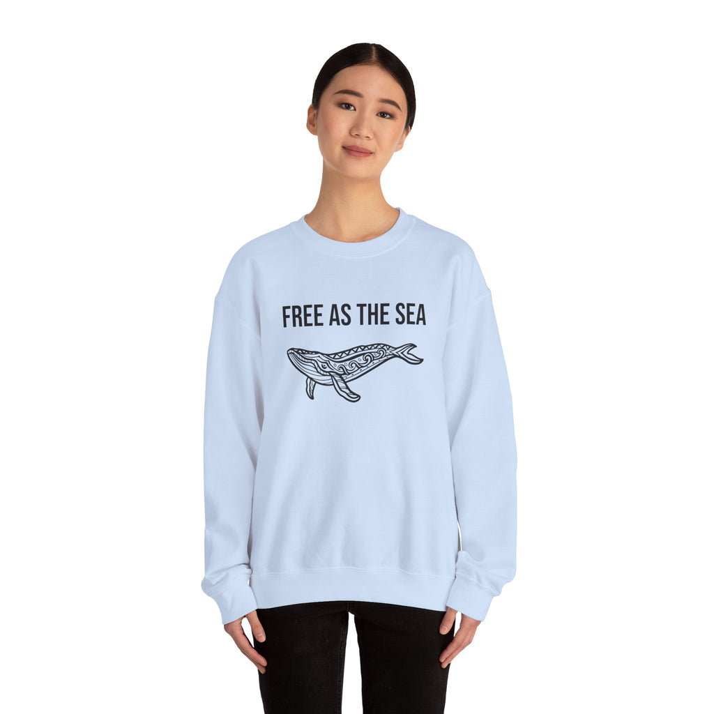 Free As The Sea Whale Sweatshirt – Tribal Ocean Design