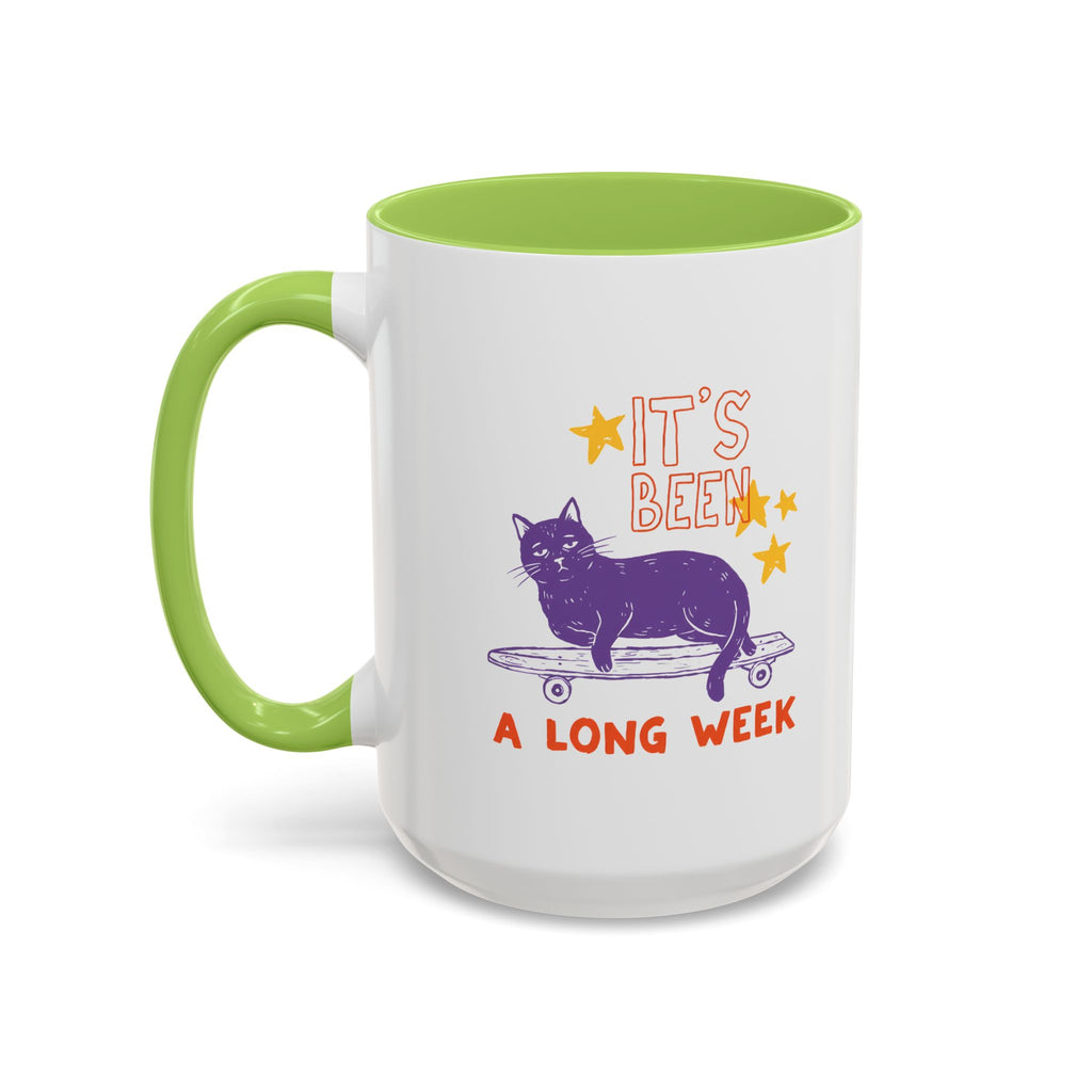 “It’s Been a Long Week” Cat on Skateboard Coffee Mug