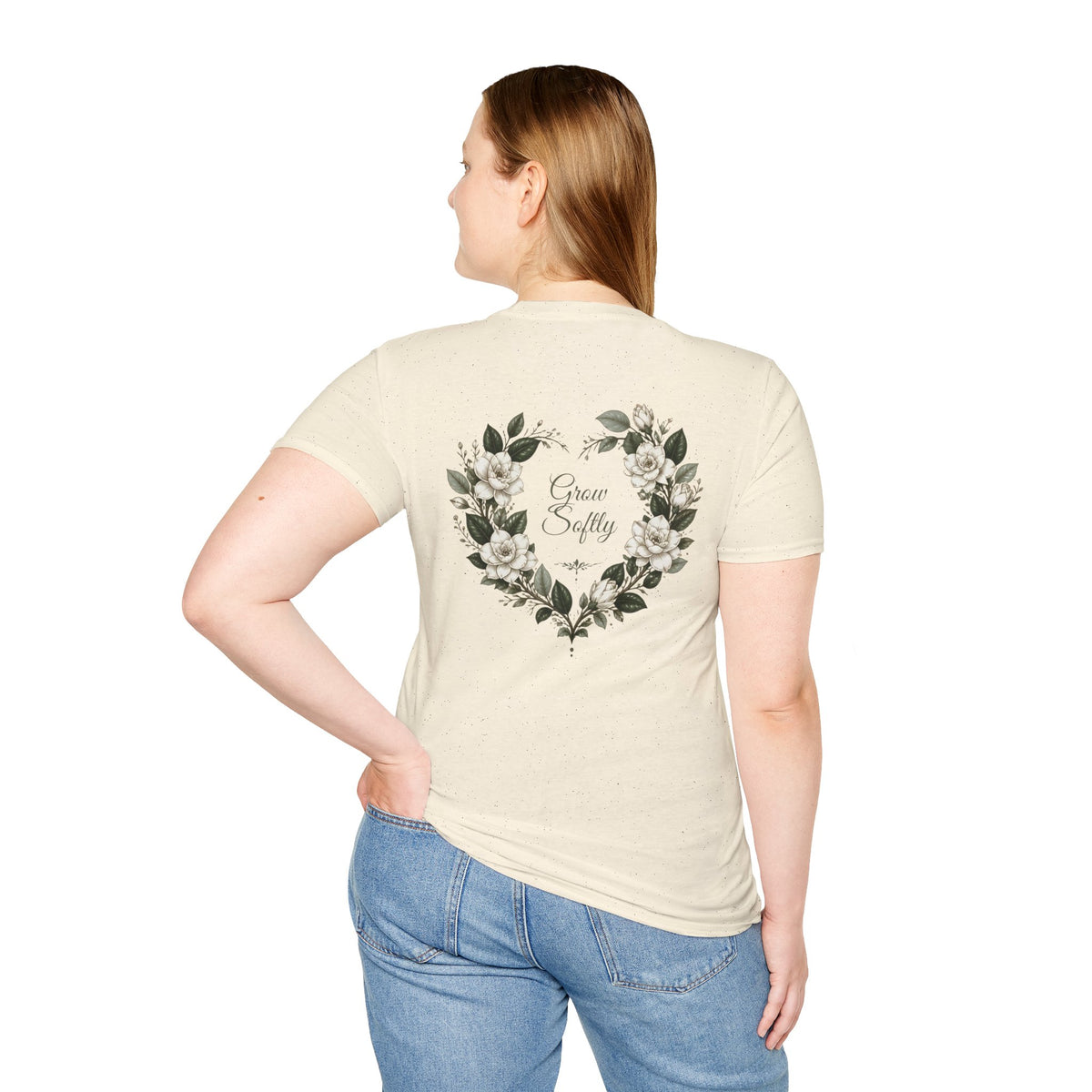 Gardenia Heart Floral Wreath T-Shirt – Botanical