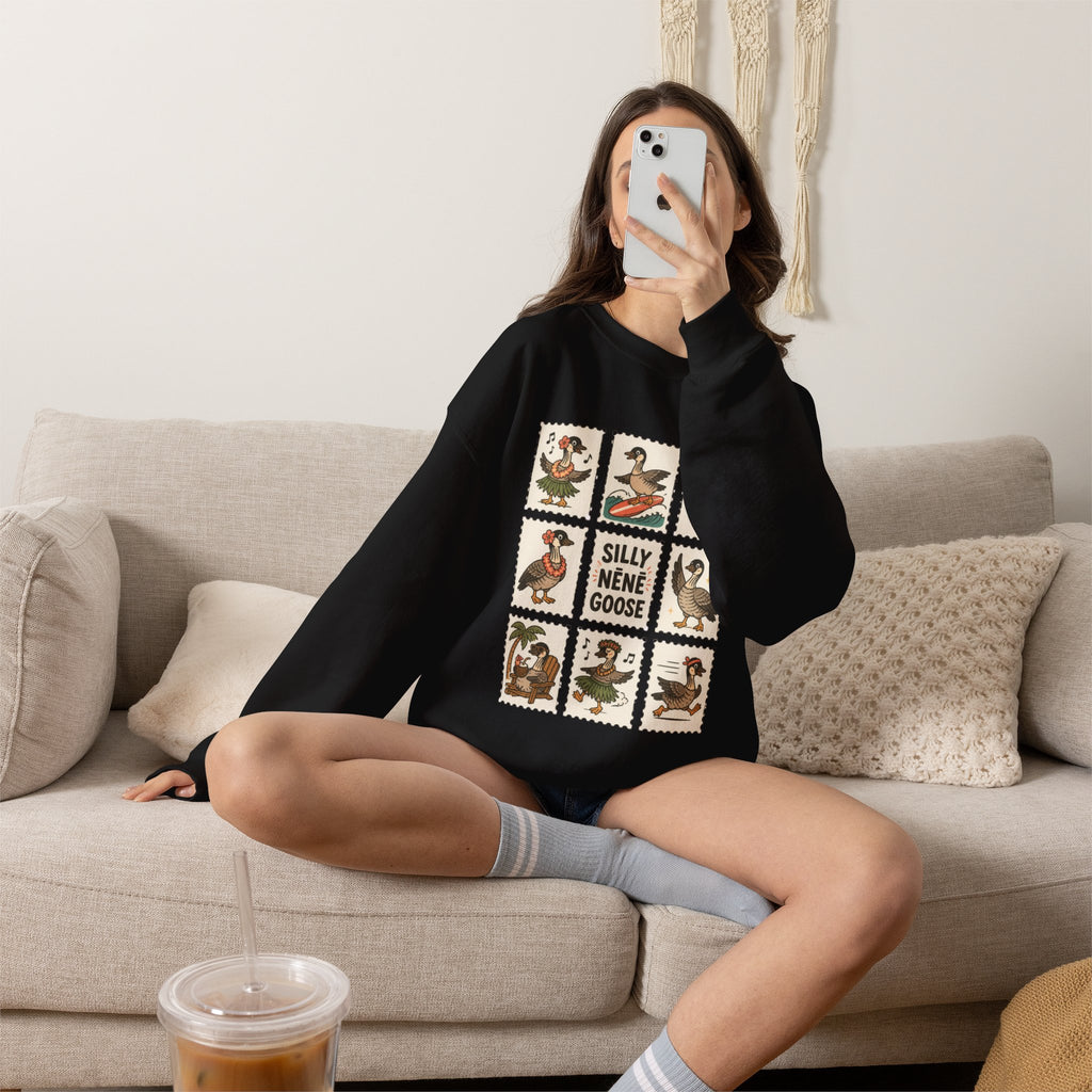 Silly Nēnē Goose Stamp Crewneck – Vintage Hawaiian