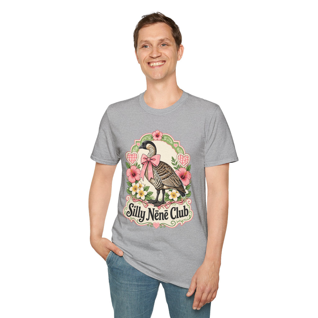 Silly Nēnē Club T-Shirt — Retro Hawaiian Goose Floral