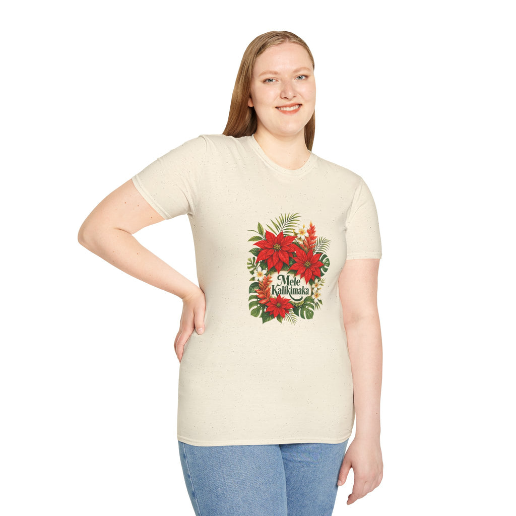 Mele Kalikimaka Poinsettia Holiday T-Shirt