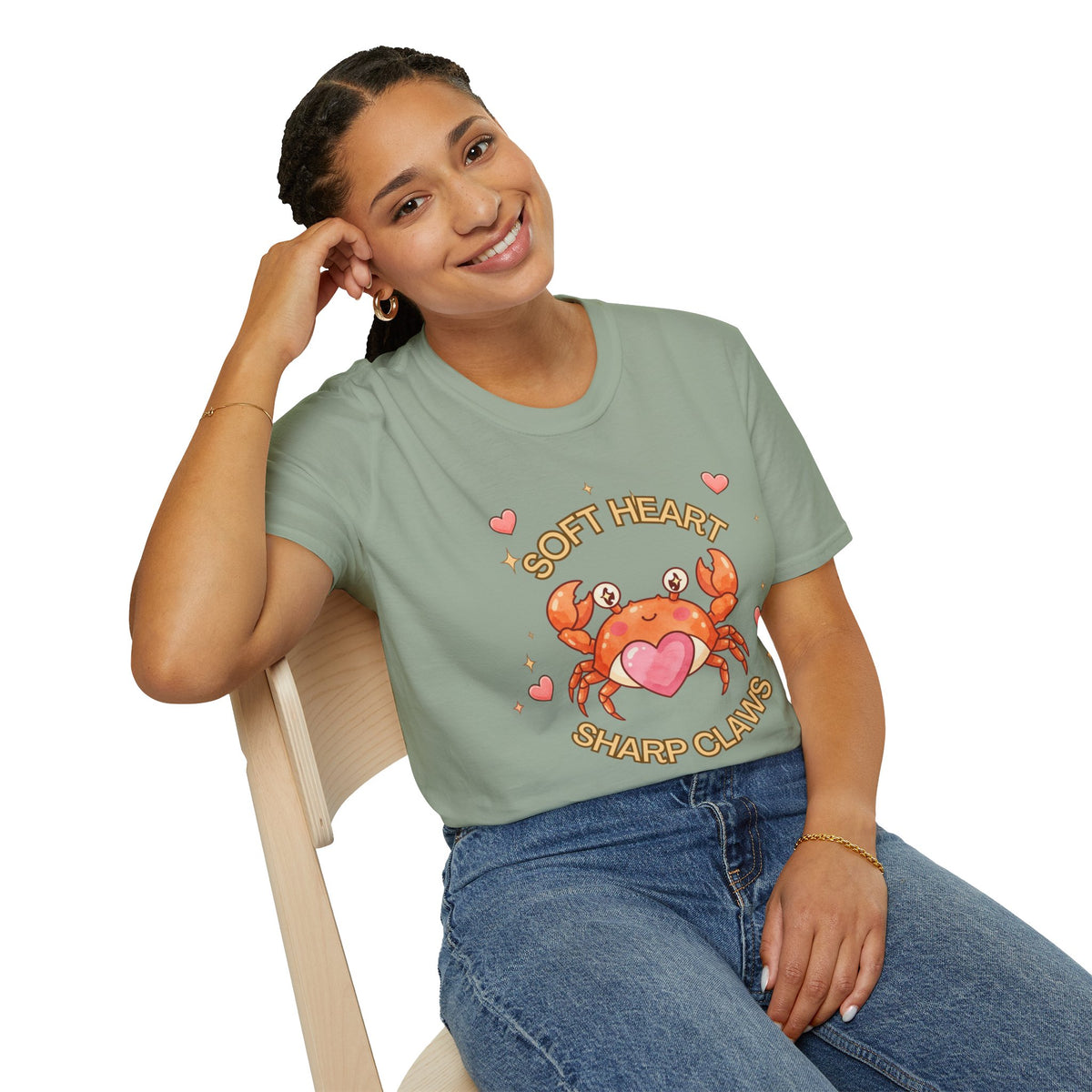 Soft Heart Sharp Claws Cute Crab T-Shirt, Ocean Graphic