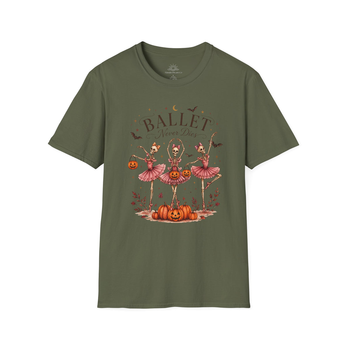 Ballet Never Dies T-Shirt | Halloween Skeleton Ballerina