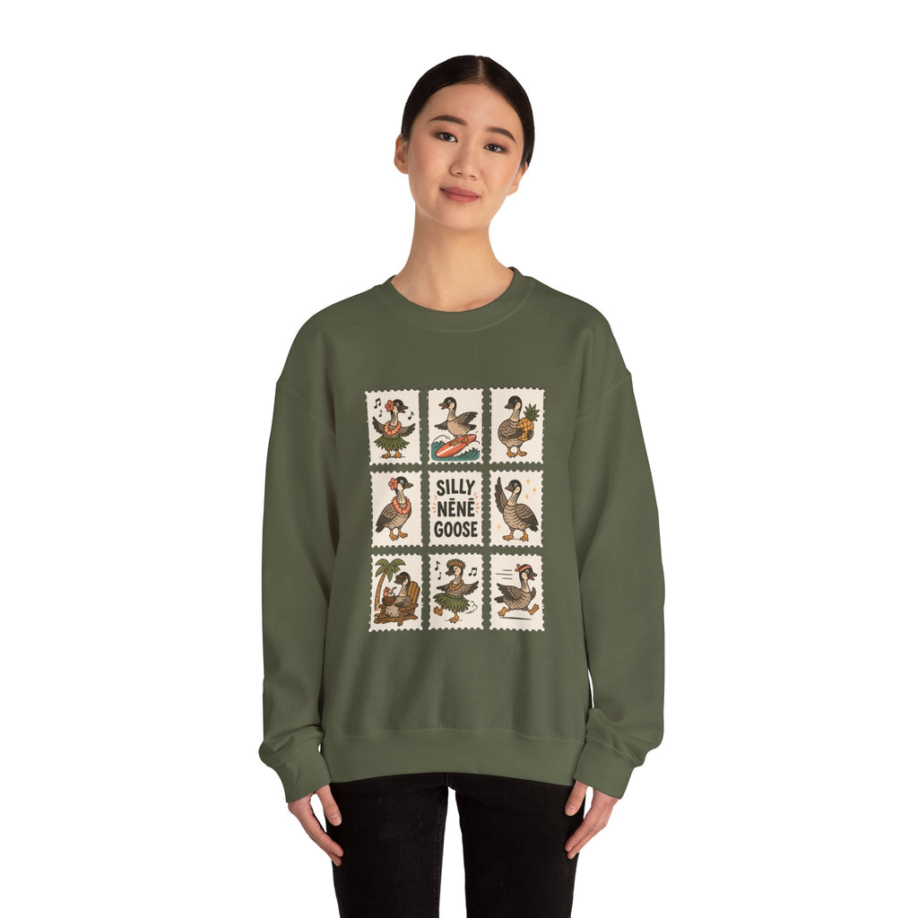 Silly Nēnē Goose Stamp Crewneck – Vintage Hawaiian