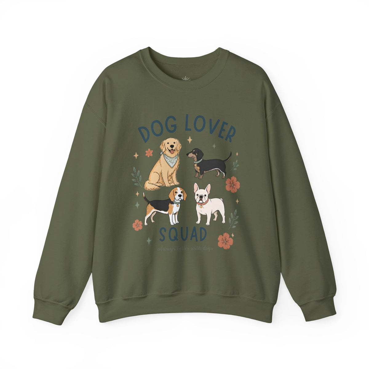 Dog Lover Squad Crewneck Sweatshirt – Cute Dogs Floral