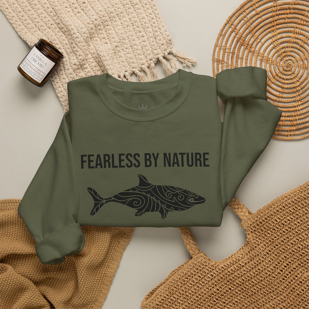 Fearless by Nature Tribal Shark Crewneck Sweatshirt