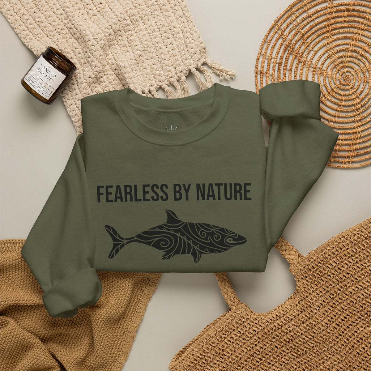 Fearless by Nature Tribal Shark Crewneck Sweatshirt