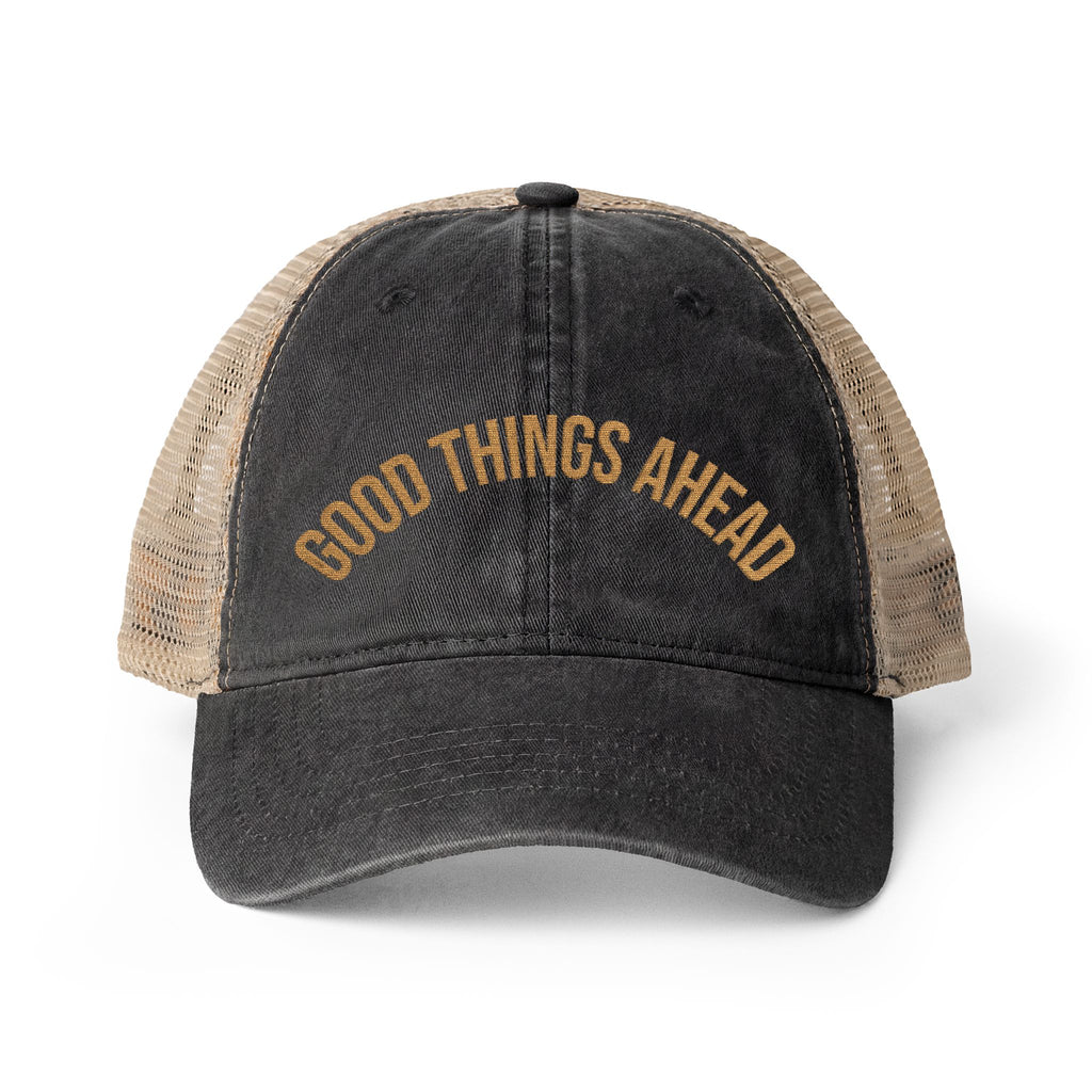 Women's Washed Mesh-Back Cap — Good Things Ahead