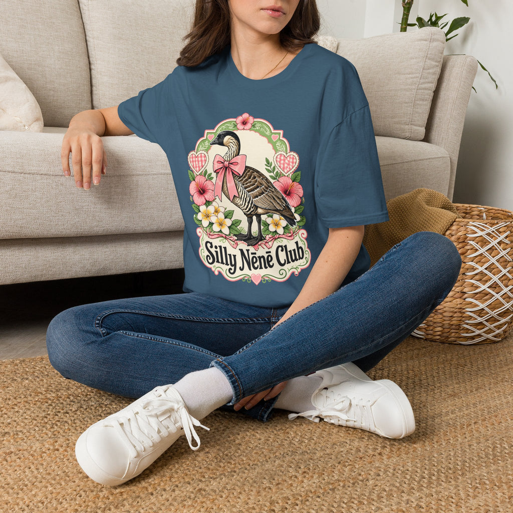 Silly Nēnē Club T-Shirt — Retro Hawaiian Goose Floral