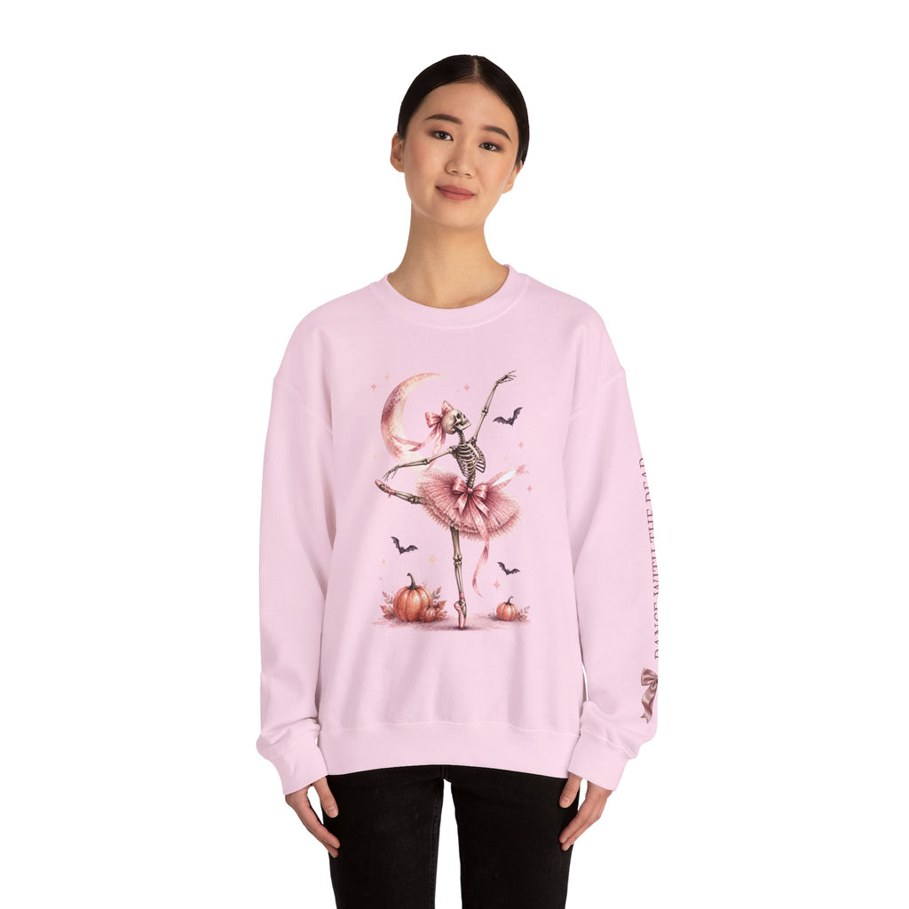 Skeleton Ballerina Ballet Dancer Sweatshirt | Halloween Pumpkin Moon