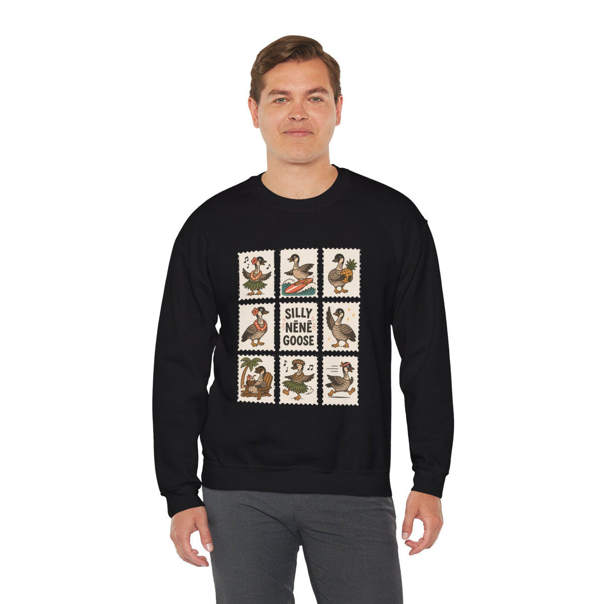 Silly Nēnē Goose Stamp Crewneck – Vintage Hawaiian