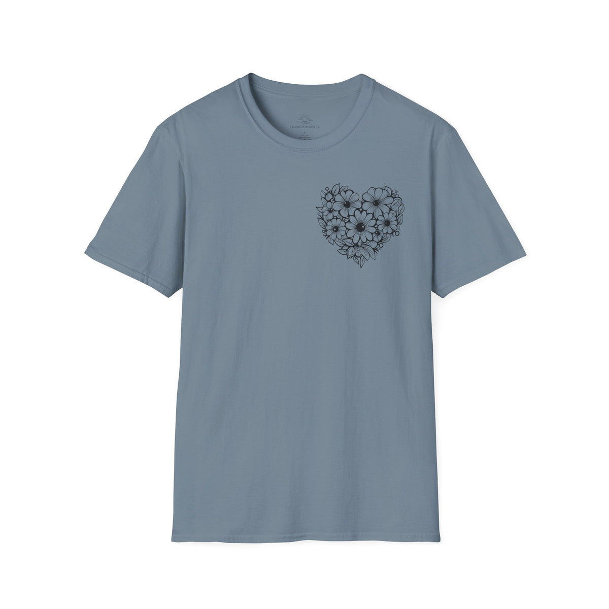 Bloom Kindly Floral Heart T-Shirt – Daisy Line Art