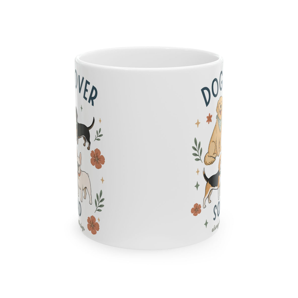 Dog Lover Floral Ceramic Mug