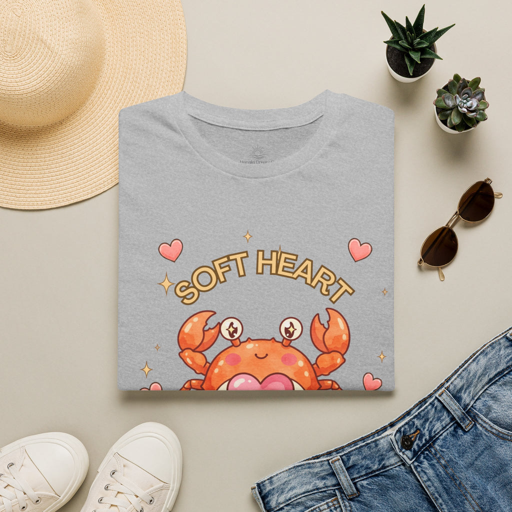 Soft Heart Sharp Claws Cute Crab T-Shirt, Ocean Graphic