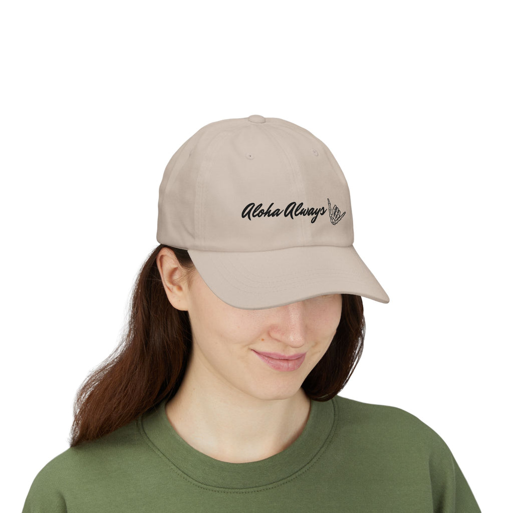 Aloha Always Dad Cap — Hawaiian Skeleton Shaka Hat