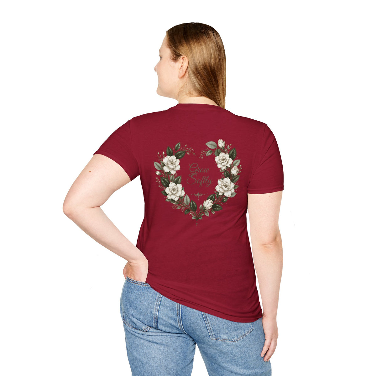 Gardenia Heart Floral Wreath T-Shirt – Botanical