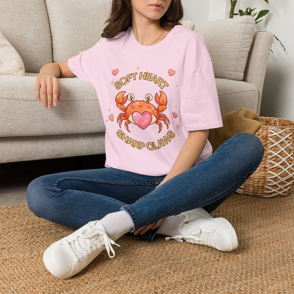 Soft Heart Sharp Claws Cute Crab T-Shirt, Ocean Graphic