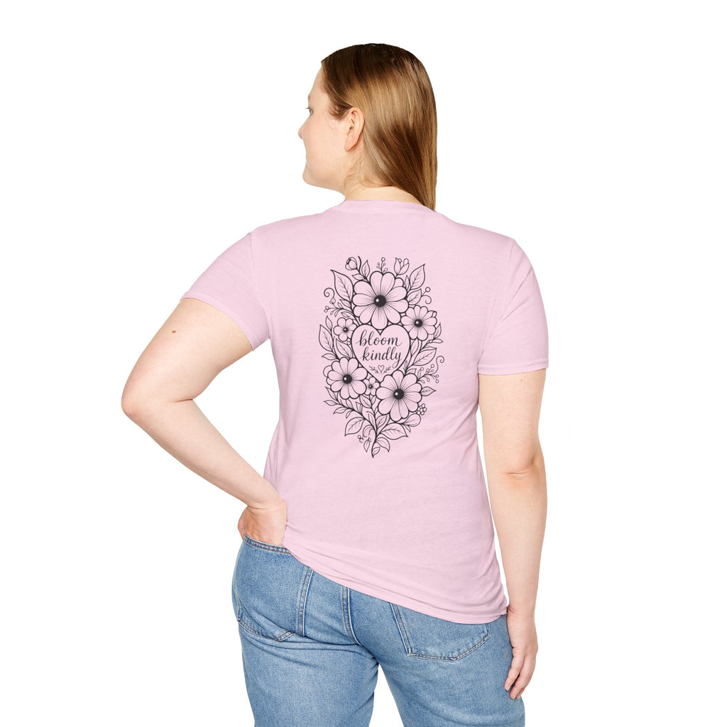 Bloom Kindly Floral Heart T-Shirt – Daisy Line Art