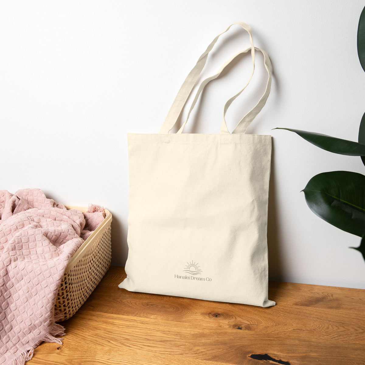 Island Nēnē Canvas Tote – Tropical Sunset Floral Design