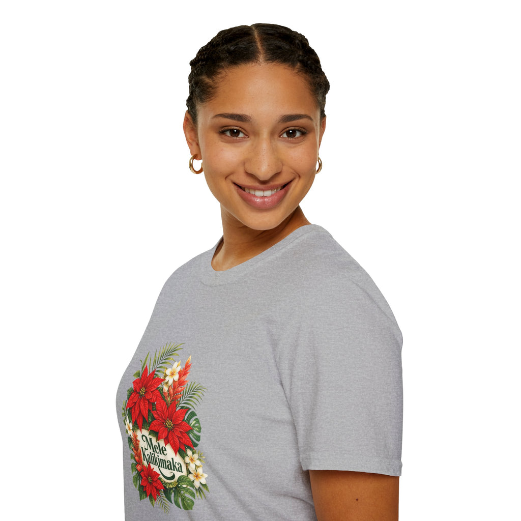Mele Kalikimaka Poinsettia Holiday T-Shirt