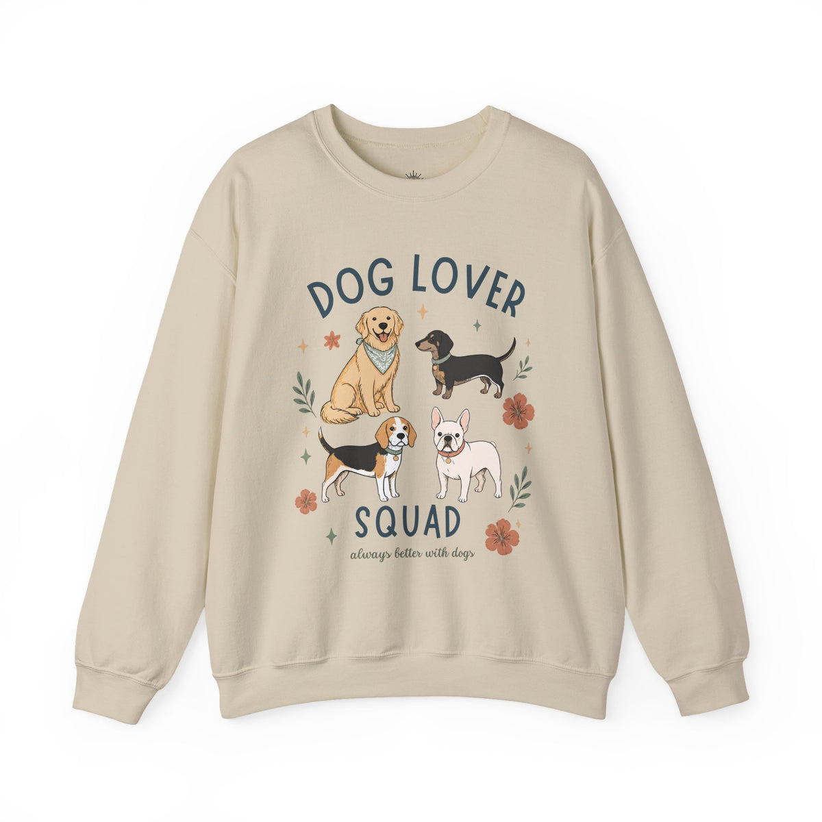 Dog Lover Squad Crewneck Sweatshirt – Cute Dogs Floral