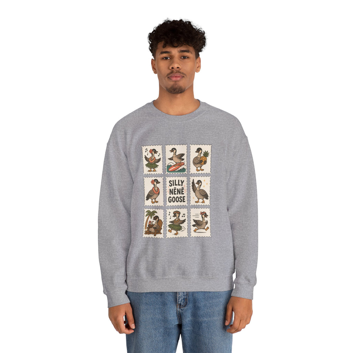 Silly Nēnē Goose Stamp Crewneck – Vintage Hawaiian