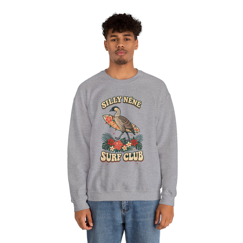 Silly Nēnē Surf Club Christmas Crewneck Sweatshirt – Hawaiian Goose Holiday Sweatshirt