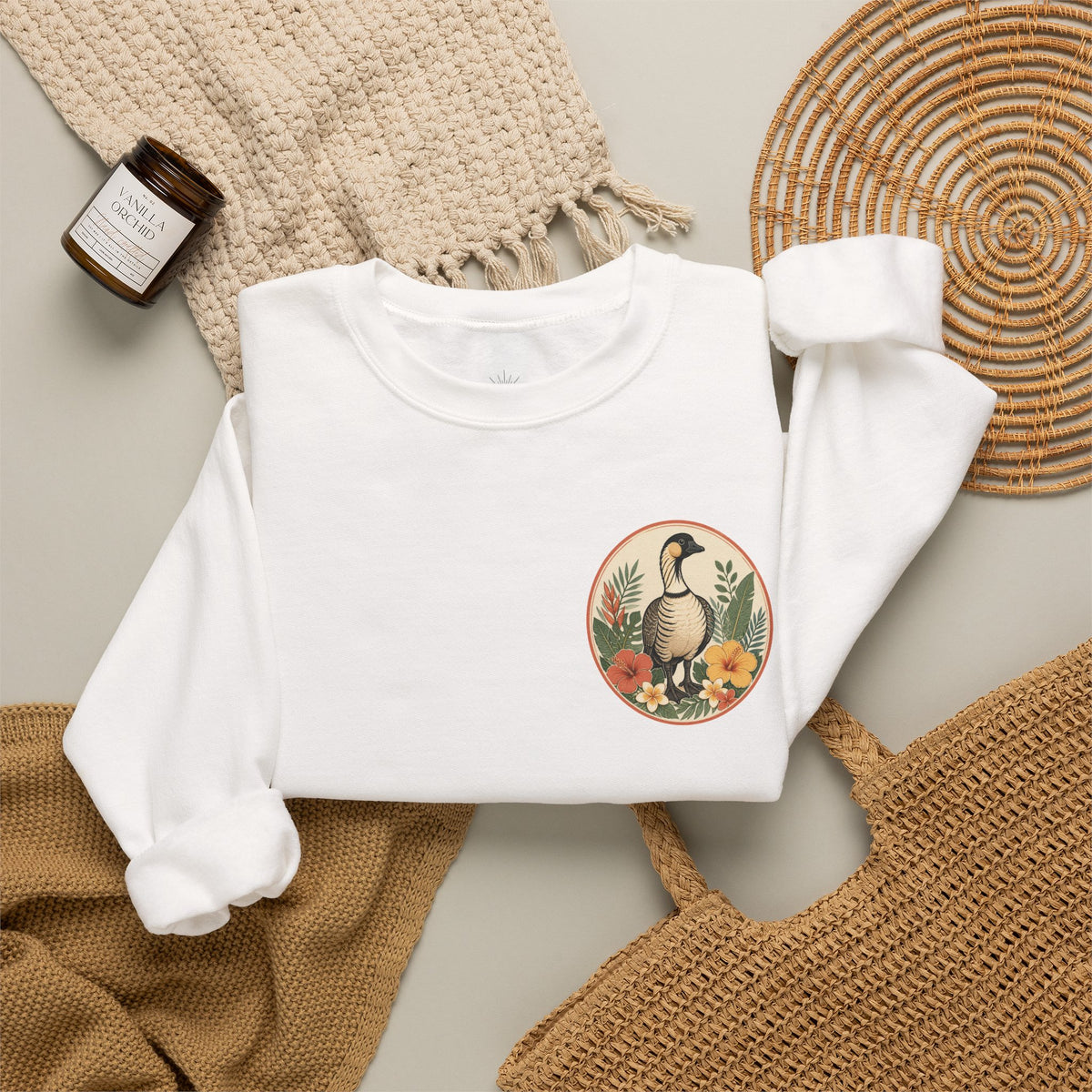 Vintage Goose Floral Crewneck – “Chaos Persists” Design