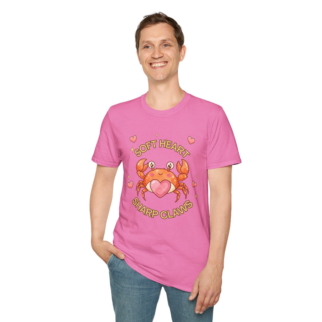 Soft Heart Sharp Claws Cute Crab T-Shirt, Ocean Graphic