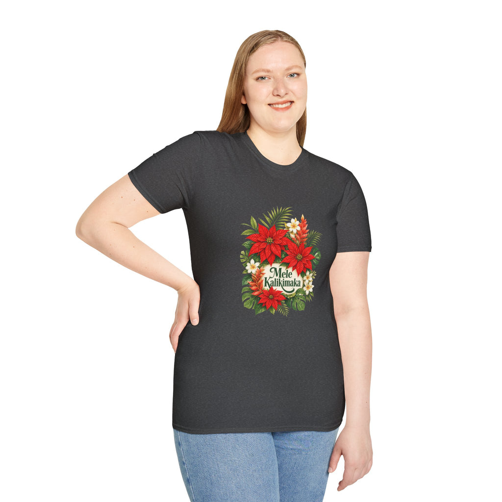 Mele Kalikimaka Poinsettia Holiday T-Shirt
