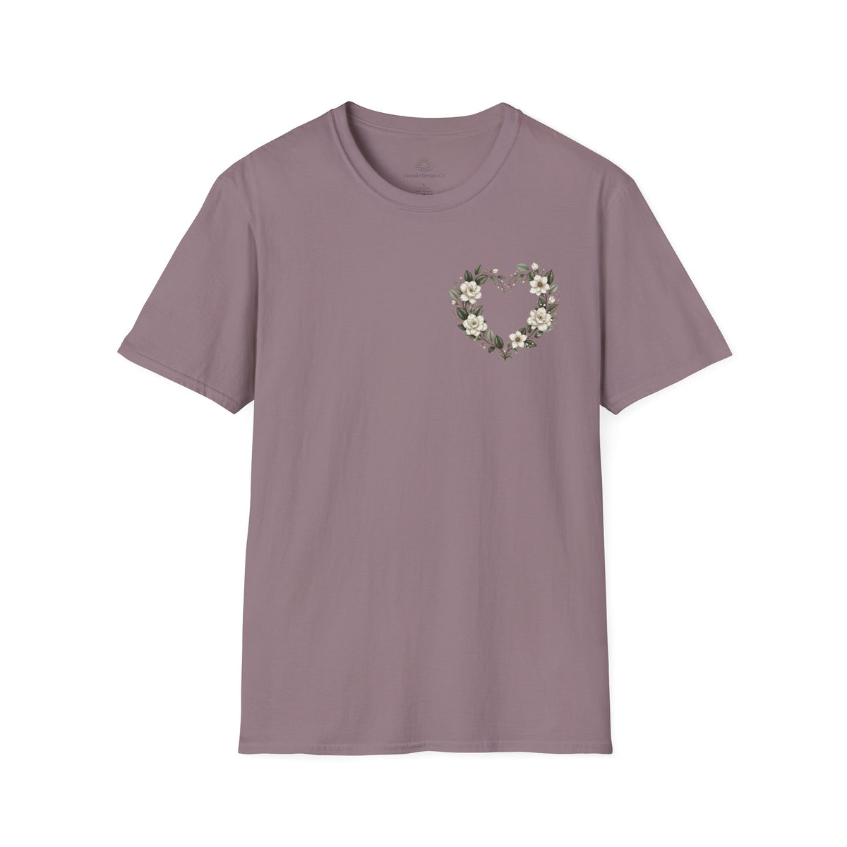 Gardenia Heart Floral Wreath T-Shirt – Botanical