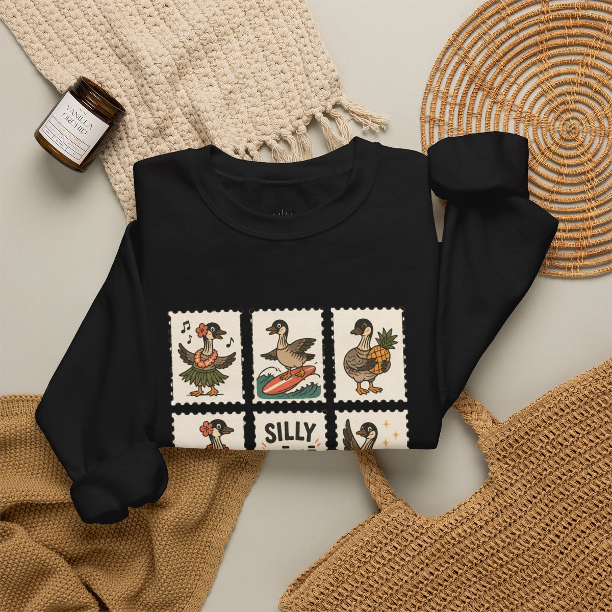 Silly Nēnē Goose Stamp Crewneck – Vintage Hawaiian