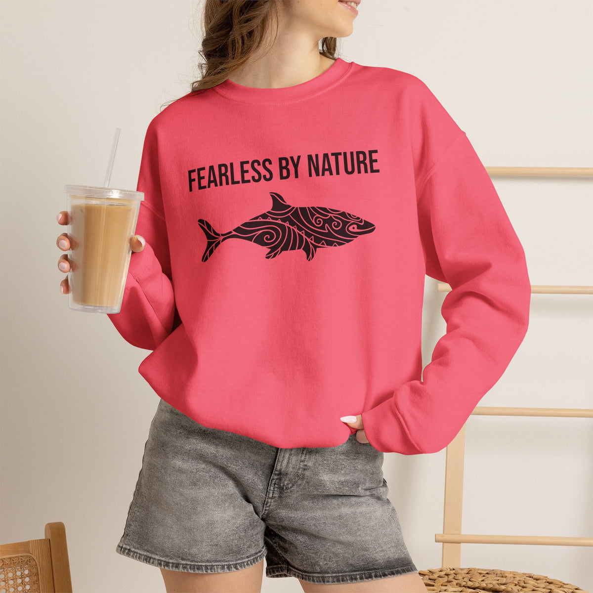 Fearless by Nature Tribal Shark Crewneck Sweatshirt