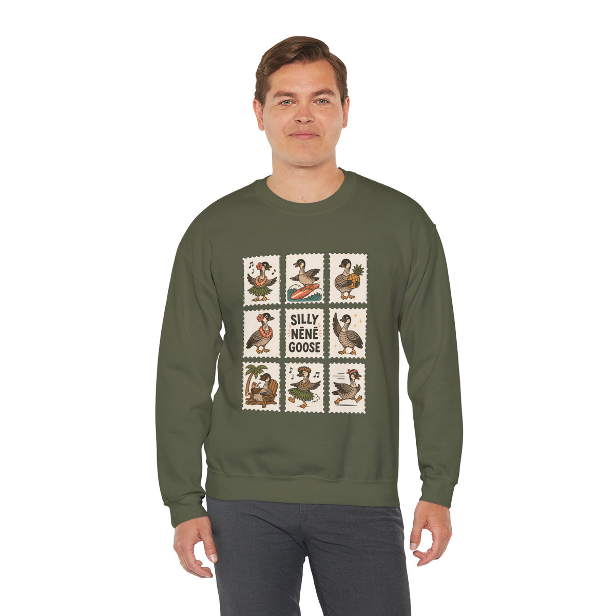 Silly Nēnē Goose Stamp Crewneck – Vintage Hawaiian