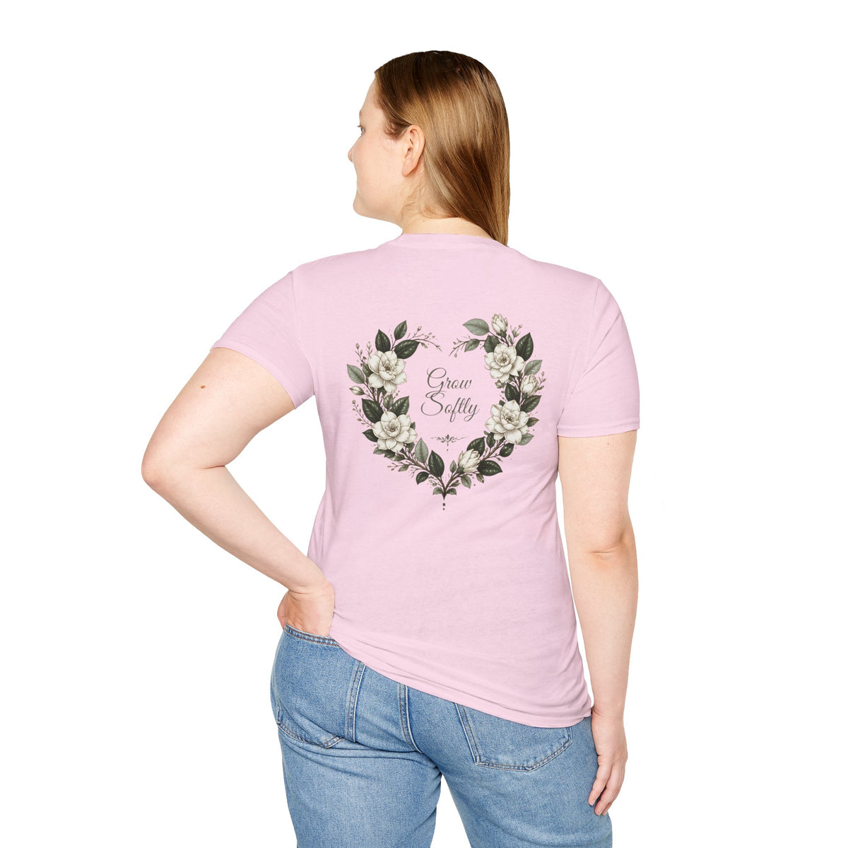 Gardenia Heart Floral Wreath T-Shirt – Botanical