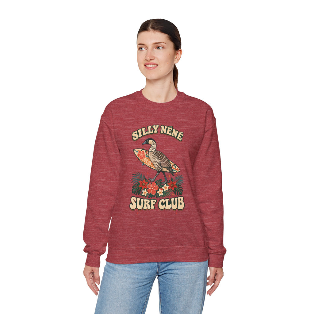 Silly Nēnē Surf Club Christmas Crewneck Sweatshirt – Hawaiian Goose Holiday Sweatshirt