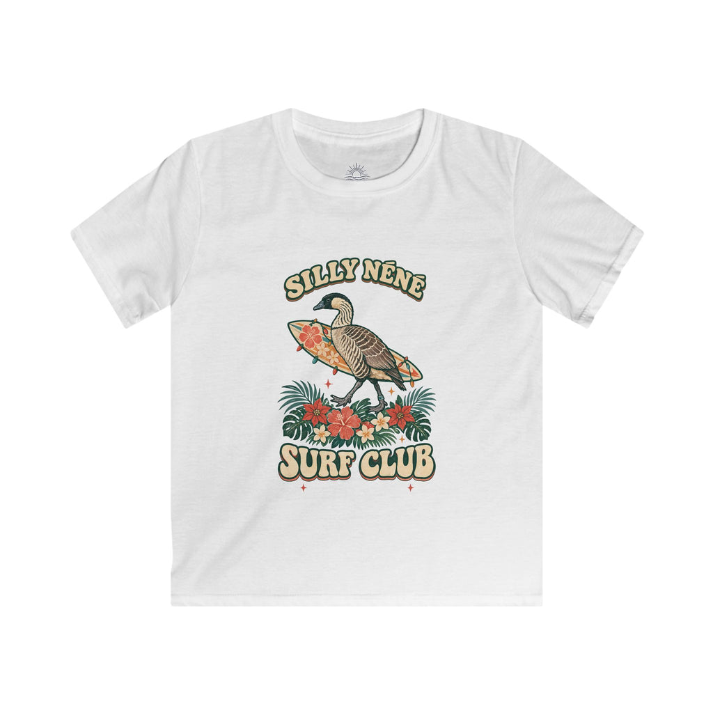 Silly Nēnē Surf Club Kids Christmas Tee – Hawaiian Goose Holiday Shirt