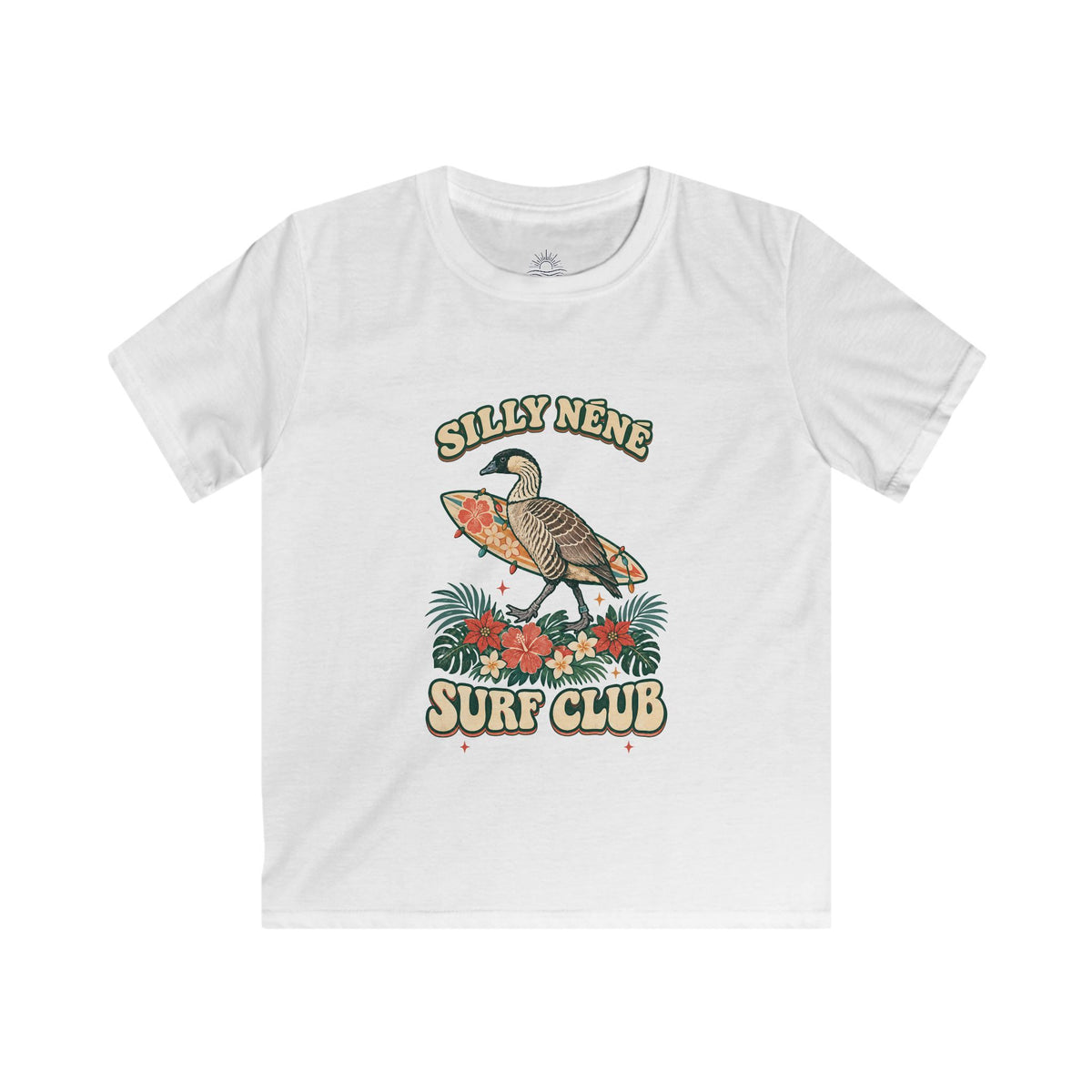 Silly Nēnē Surf Club Kids Christmas Tee – Hawaiian Goose Holiday Shirt