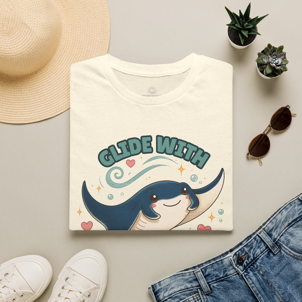 Manta Ray T-Shirt, Glide With the Tide Ocean Graphic
