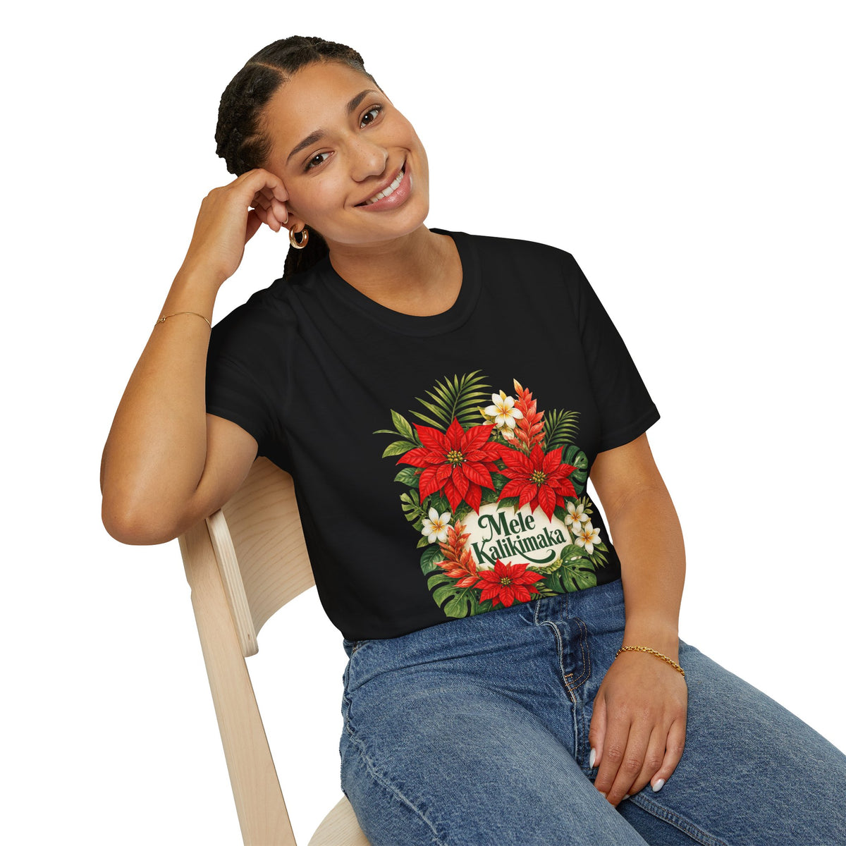 Mele Kalikimaka Poinsettia Holiday T-Shirt