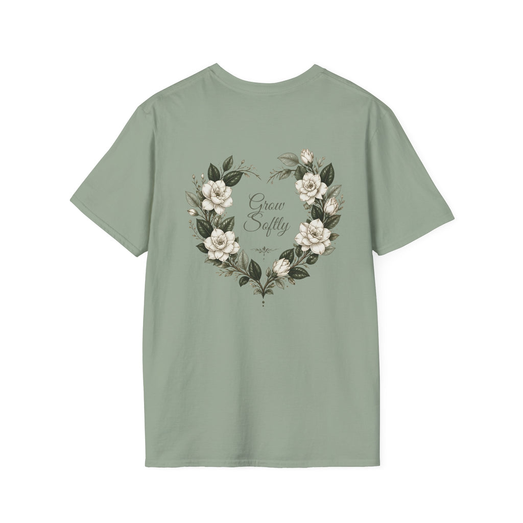 Gardenia Heart Floral Wreath T-Shirt – Botanical